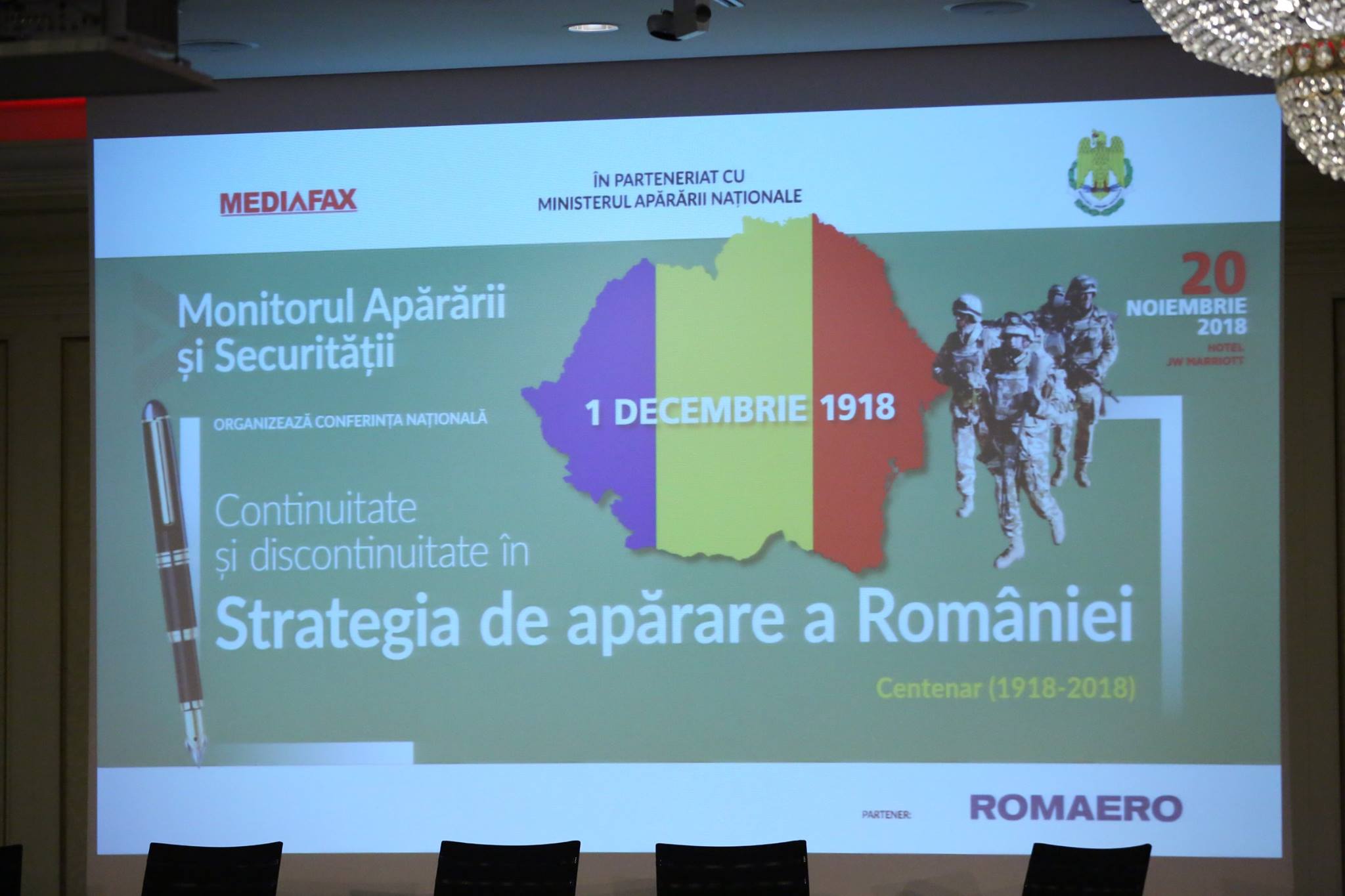 Participarea secretarului de stat pentru relația cu Parlamentul și calitatea vieții personalului la Conferința Continuitate şi discontinuitate în strategia de apărare a României pe parcursul celor 100 de ani de la înfăptuirea Marii Uniri - 20 Nov. 2018