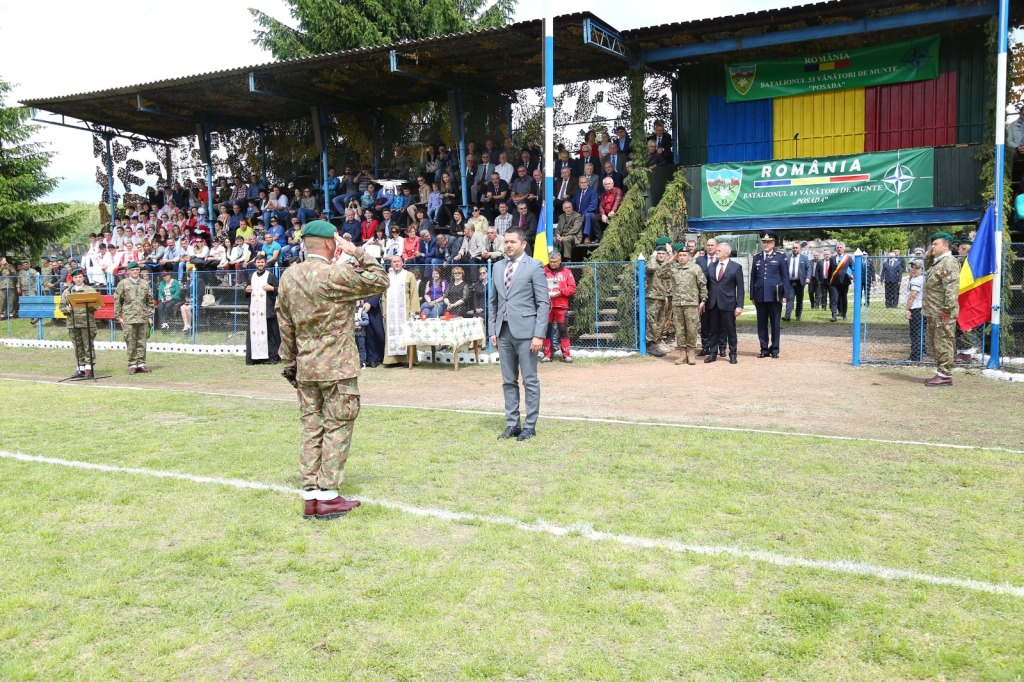 Ceremonie aniversară a Batalionului 33 Vânători de Munte Posada