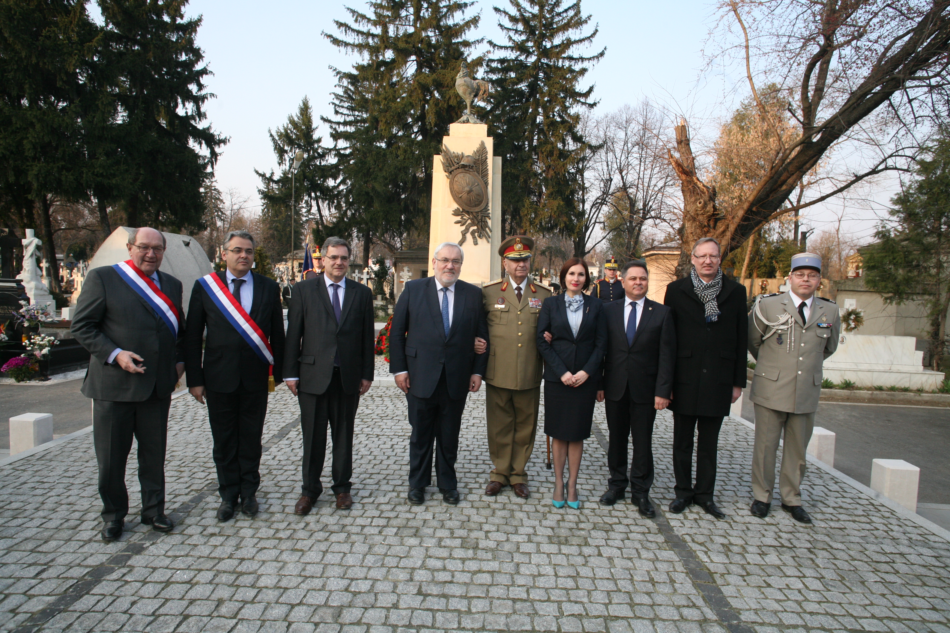 Ceremonia de depunere de coroane de flori de la Careul militar francez, Cimitirul Belu Bucureşti - 12 martie 2015