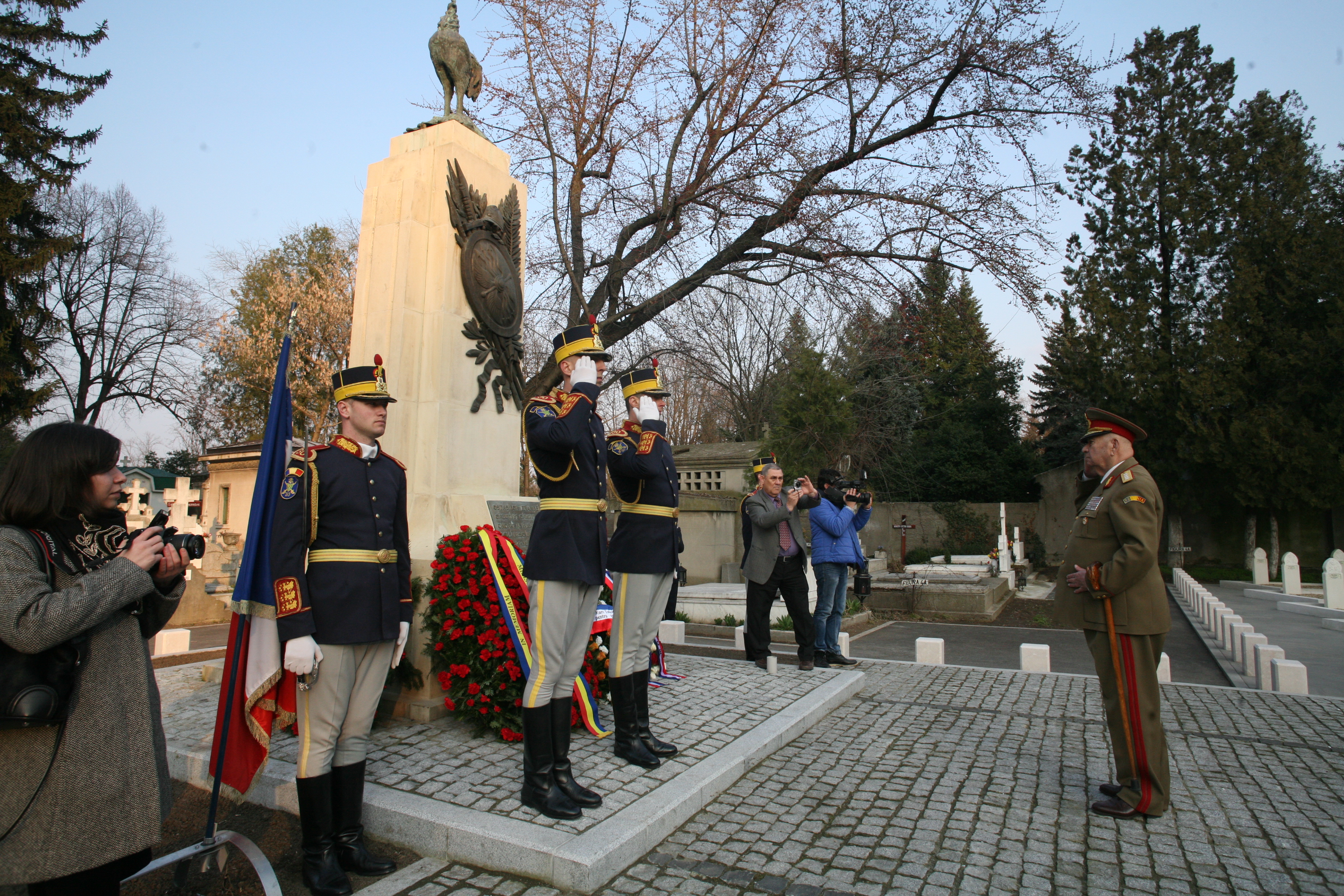 Ceremonia de depunere de coroane de flori de la Careul militar francez, Cimitirul Belu Bucureşti - 12 martie 2015