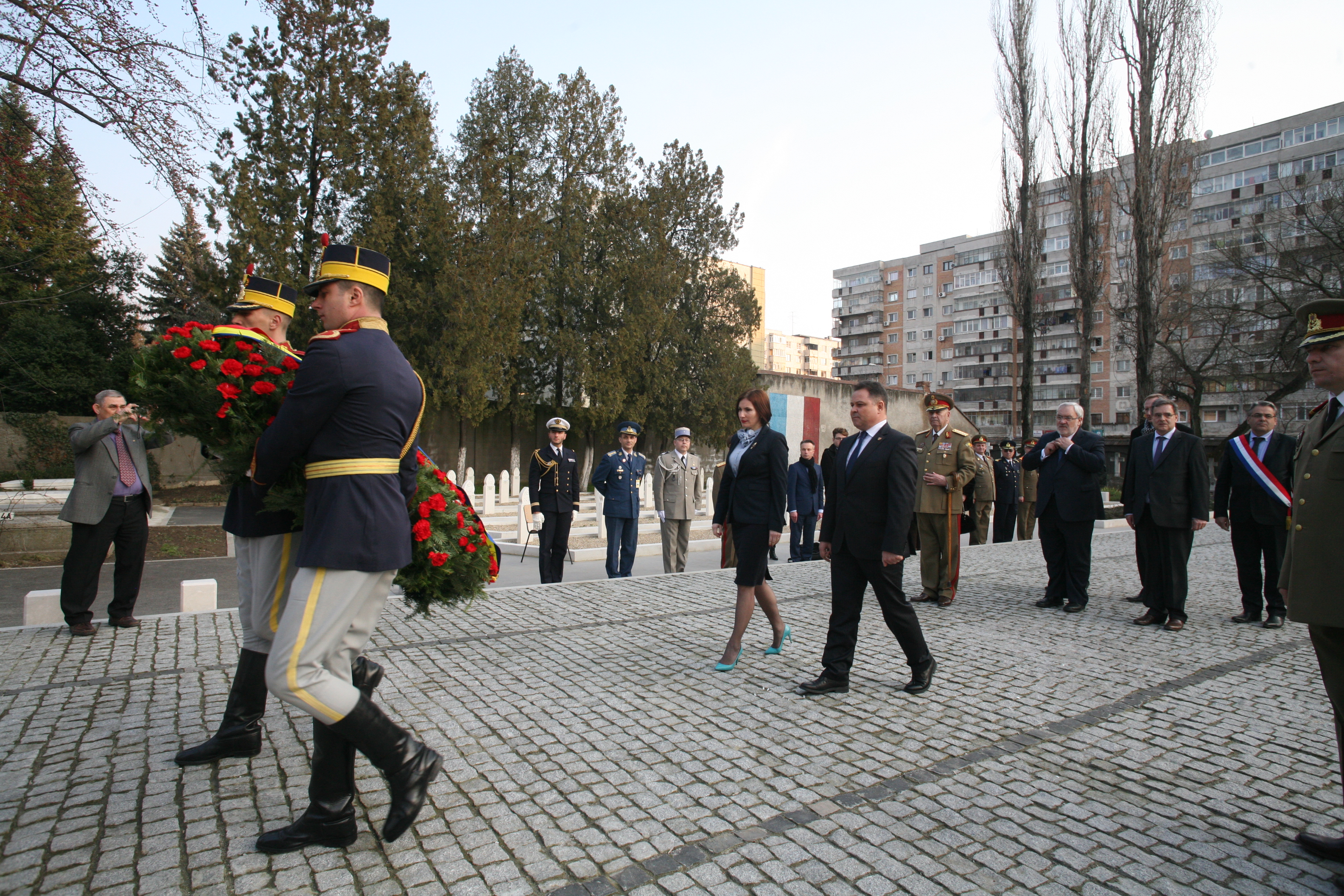 Ceremonia de depunere de coroane de flori de la Careul militar francez, Cimitirul Belu Bucureşti - 12 martie 2015