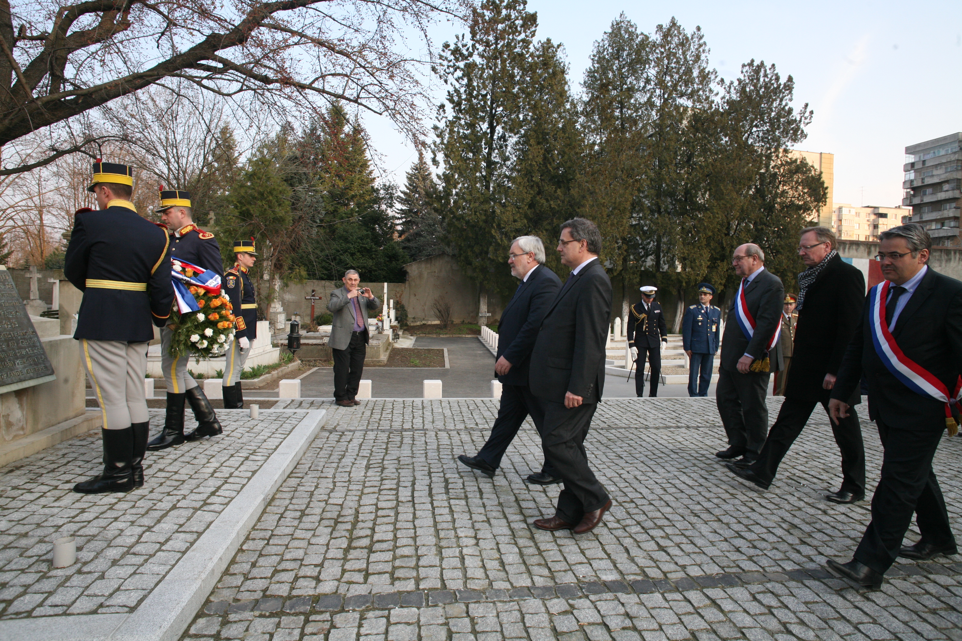 Ceremonia de depunere de coroane de flori de la Careul militar francez, Cimitirul Belu Bucureşti - 12 martie 2015